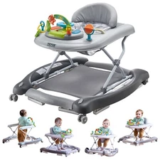 VEVOR 4-in-1 Baby Walker Foldable Activity Center Adjustable Height 6-24 Month