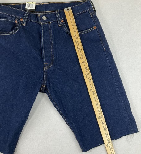 Levi’s 501 93 Denim Jean Shorts Cut Off Blue Frayed Mens 32 IRREGULAR NWT - Picture 5 of 12