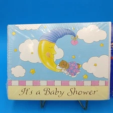NIP 8 DesignWare Baby Shower Invitations Bear On The Moon With 8 Envelopes 