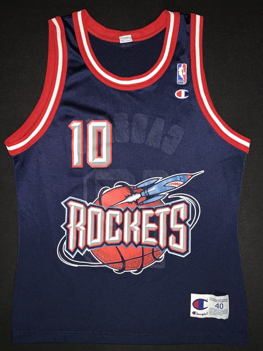 Vintage Champion Sam Cassell Houston Rockets #10 Navy Blue
