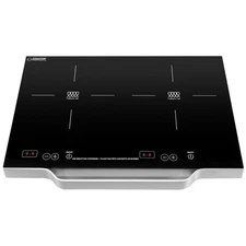 Equator Advanced Appliances Portable Dual Burner Induction Cooktop with Handle