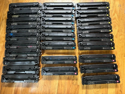 27 Virgin Genuine Empty HP 201X Black & Color toners 4 refilling w/free shipping