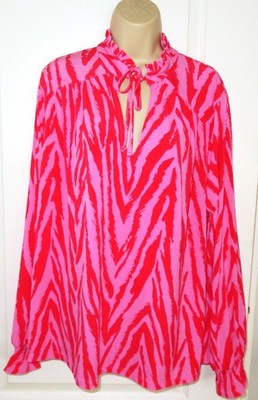 Brandneu mit Etikett Matalan rosa & rot Zebramuster Longline Tunika Top Plus Größe 20 22