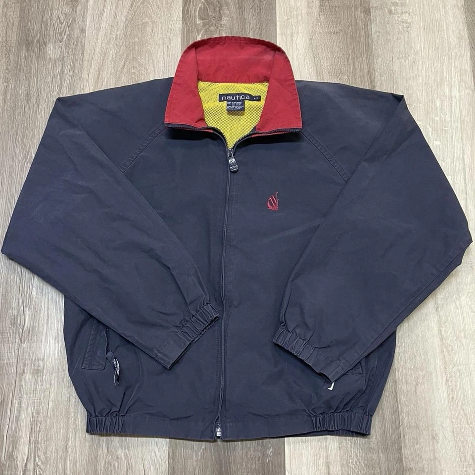 Chaqueta cortavientos años 90 Nautica Sailing logotipo grande ColorBlock de colección para hombre talla S” Foto 2 de 3