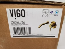 VIGO Olus Single Handle Wall Mount Bathroom Faucet in Matte Brushed Gold