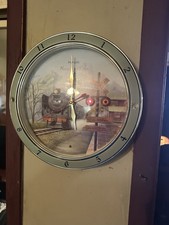 Panicles Hourly Sound Effects And Lights Train Railroad Wall Clock