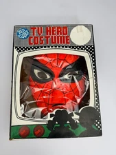 Vintage Ben Cooper Spiderman Mask TV Hero Costume Halloween 1965 Mask Only