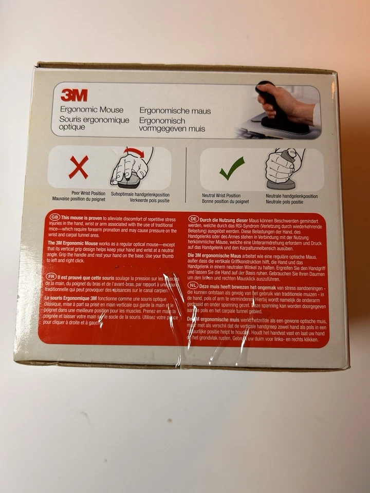 3M EM500GPS Wired Ergonomic Mouse Black Small 2011 Brand New SEALED - Image 3 of 4