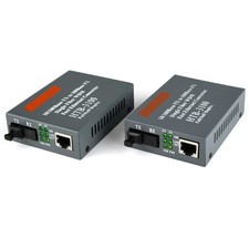 1 Pair Fiber Media Converter Adapter 10/100M SM Single Fiber SC Port 25KM