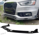 For 2009-2016 AUDI A4 B8 B8.5 S4 A4 S-Line Front Bumper Lip Splitter Gloss Black