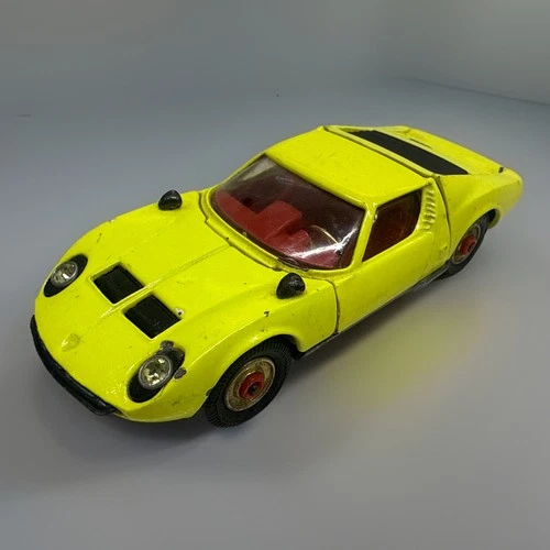 1960s Lamborghini Miura P400 Yellow Diecast Collectible Vehicle Corgi Made in UK