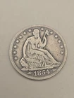 1854 Seated Liberty Silver Half Dollar 50c
