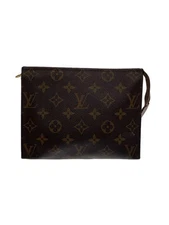 LOUIS VUITTON Poche Toilette 19 Monogram Canvas BRW PVC BRW From Japan