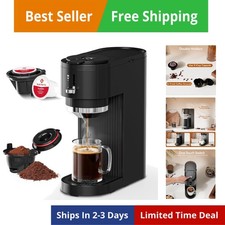 Single Serve Coffee Maker – Brew with Coffee Pods & Grounds, Compatible with ...