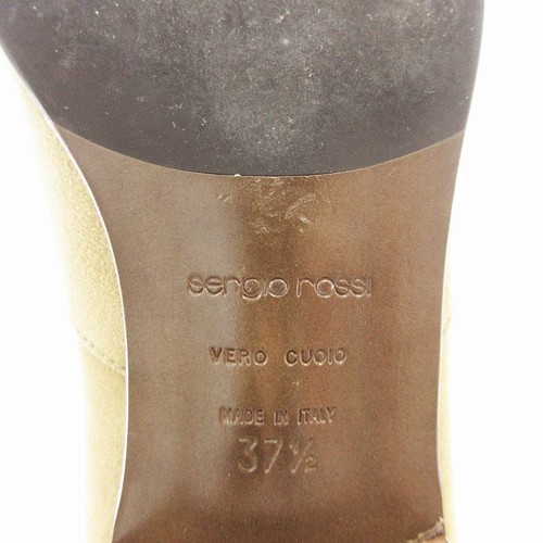Sergio Rossi Short Boots Shoes Belt Suede 24.5Cm Beige /Ae Women'S - Picture 8 of 9
