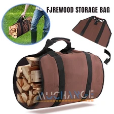 39" x 18" Fireplace Wood Carry Bag Firewood Log Bag Waterproof Heavy Duty Canvas
