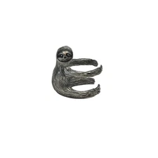 Sterling Silver Sloth Finger Ring Metal Fashion Accessory Cute Women's Jewelry