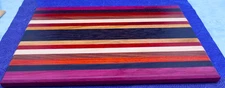 Handcrafted Exotic Hardwood Cutting Board – Signed – 10×14.5 – Padauk/Wenge