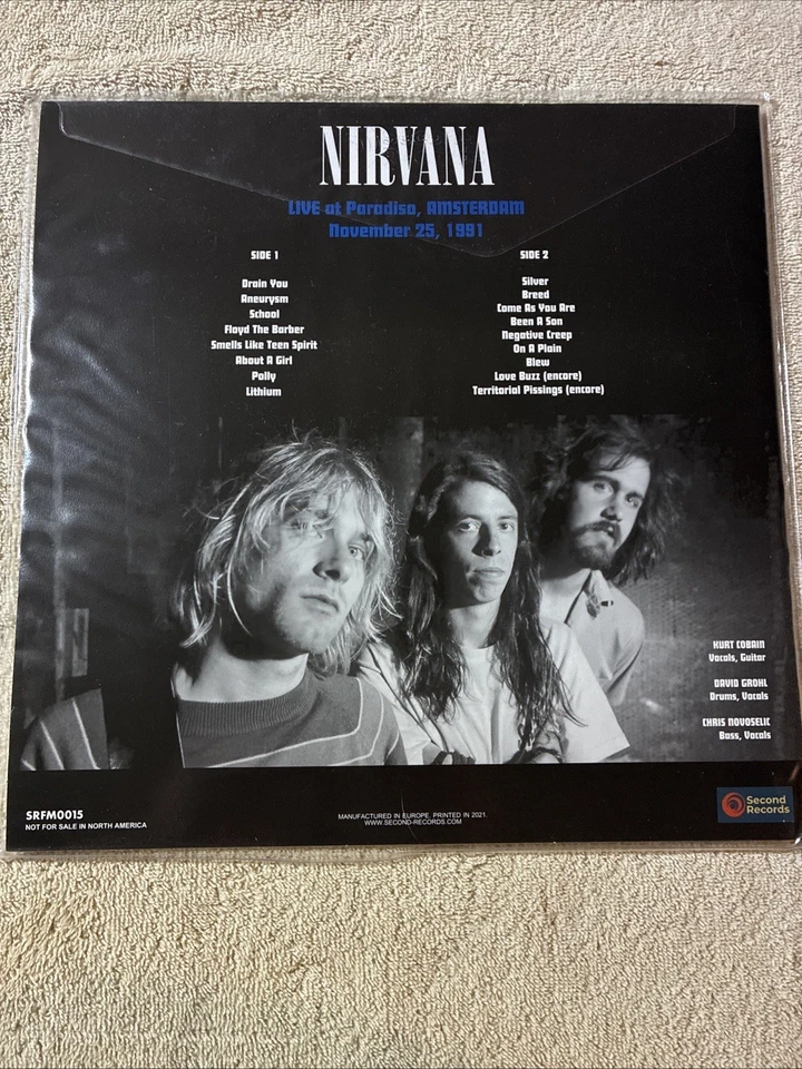 Nirvana - Live À Paradiso Amsterdam 1991 (180 gr Turquoise Vinyl) SEALED - Image 4 of 4