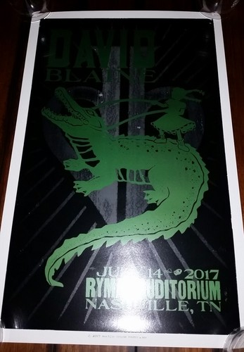 DAVID BLAINE Ryman HATCH SHOW PRINT Nashville 2017 Poster Magician Cards LIMITED - Picture 5 of 10