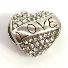 Brighton Love Always Bead, Style: JC0202 Silver Finish w Crystals Stone 28 New