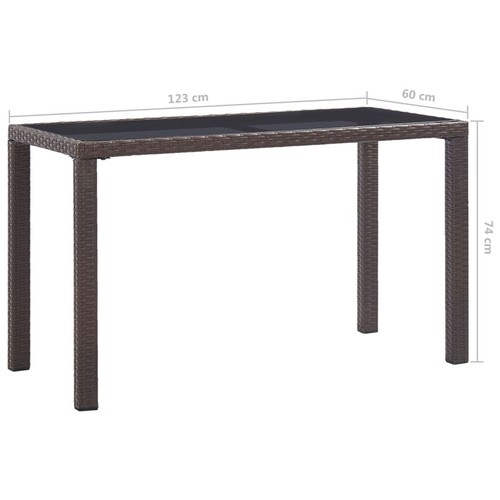 Tidyard Patio Table Brown 48.4"x23.6"x29.1" Poly Rattan, Patio Dining Table I9T6 - Picture 5 of 5