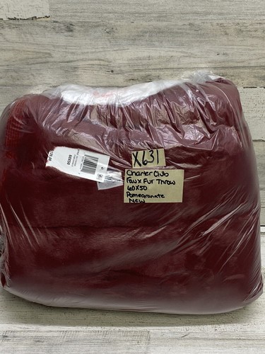 Charter Club Plush Faux Fur 50" X 60" Throw Pomegranate Red New out of Package - Picture 6 of 6