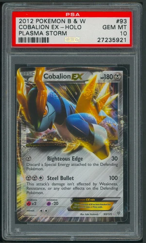 Pokémon Black & White Plasma Storm Cobalion EX 93/135 PSA 10 POP 4