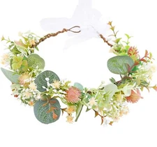 Fairy Floral Crown Woodland Headband Elf Flower Headpiece Hair Wreath Forest ...