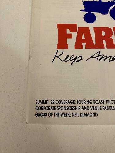 Performance Magazine Farm Aid Willie Nelson March 6, 1992 NM - Imagen 5 de 19
