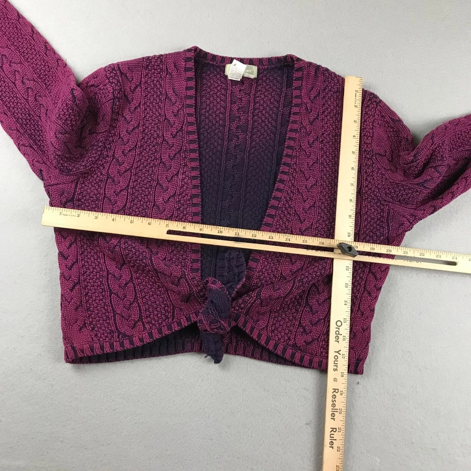 Cardigã The Territory Ahead Suéter Feminino LP Borgonha Aberto Cropped Amarrar Nó - Imagem 4 de 4