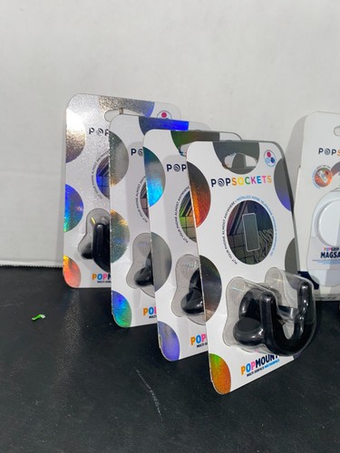 Lot Of 7 PopSocket PopMount 2 and PopWallet - Black, White, and Glow - Picture 3 of 6