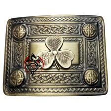 Scottish Kilt G&uuml;rtelschnalle 4 Demo Irish Shamrock Badge Antique Finish Buckles