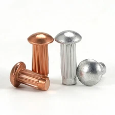 Solid Aluminium / Copper Round Head Hammer Drive Rivets M2 M2.5 M3 M4 DIN 1476