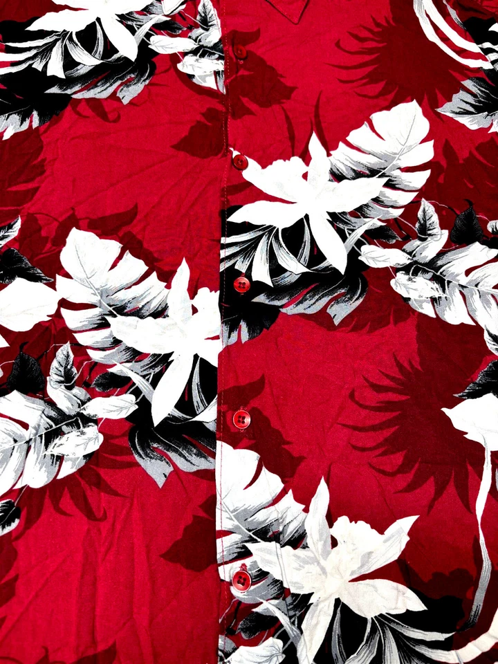 Camisa Havanera Co masculina havaiana Aloha botão frontal manga curta rayon X grande GG - Imagem 2 de 4