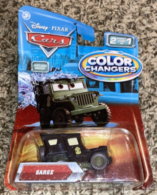 DISNEY PIXAR CARS COLOR CHANGERS - SARGE - BLACK TO GREEN | eBay