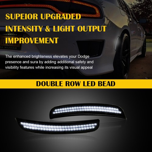 Smoke LED Side Marker Lights For 15-22 Dodge Charger R/T Scat Pack SXT GT SRT EA - Picture 8 of 16