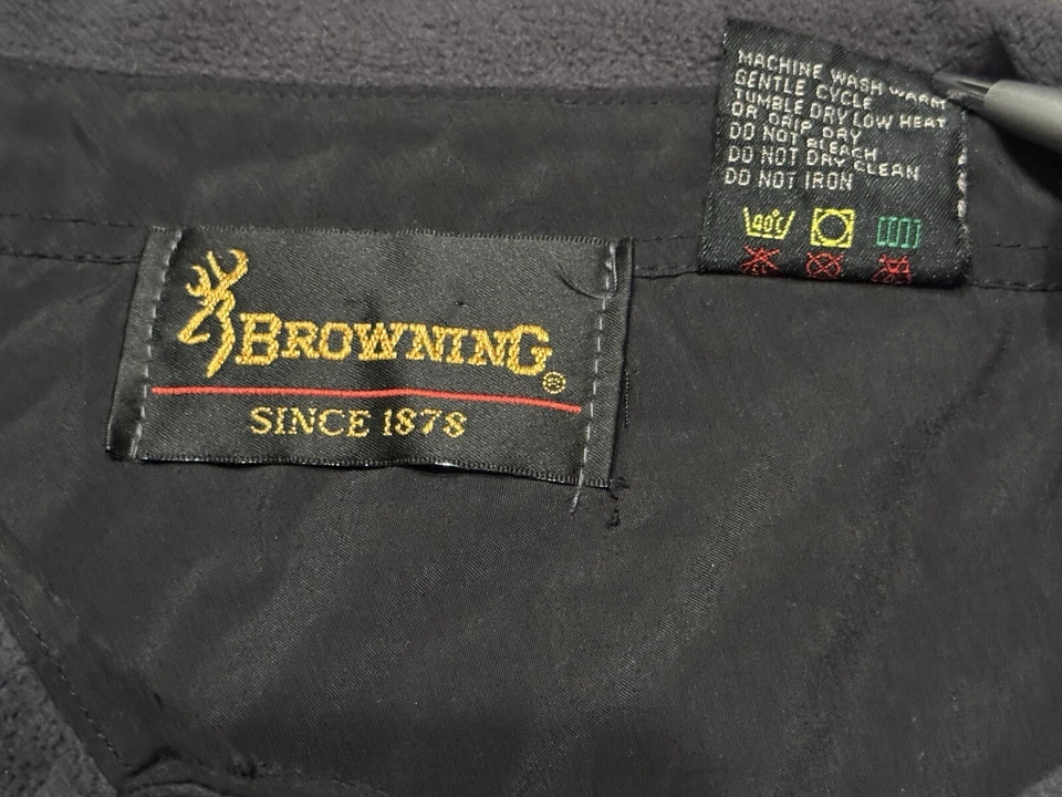 Browning Men’s XL Gray/Black Fleece Button Up Polyester Shirt Hunting - Image 4 of 4