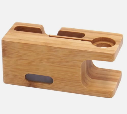 Station d'accueil de charge en bois de bambou support chargeur pour iWatch Apple Watch iPhone - Photo 6 sur 8