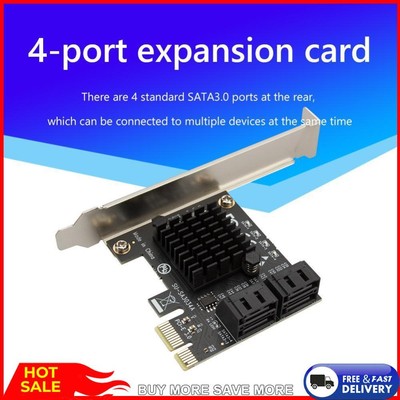4 Ports SATA III PCI E Express 3.0 X1 Controller Expansion Card Adapter 6Gbps