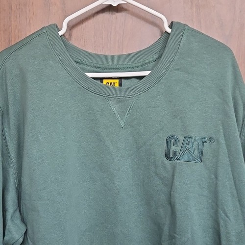 CAT Size XXL Teal Crew Neck Sweatshirt - Picture 2 of 9