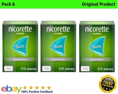 Gum à mâcher Nicorette original 2 mg quantité 210 expiration 09/2025 (3 boîtes) - Photo 1/1
