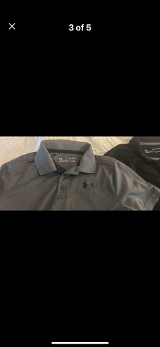 4pc Under Armour Golf Shorts 16 Boys Youth Black & Tan Two Polos - Picture 5 of 6
