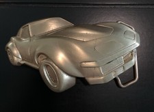 Vintage Vette Solid Brass Belt Buckle Chevrolet Corvette