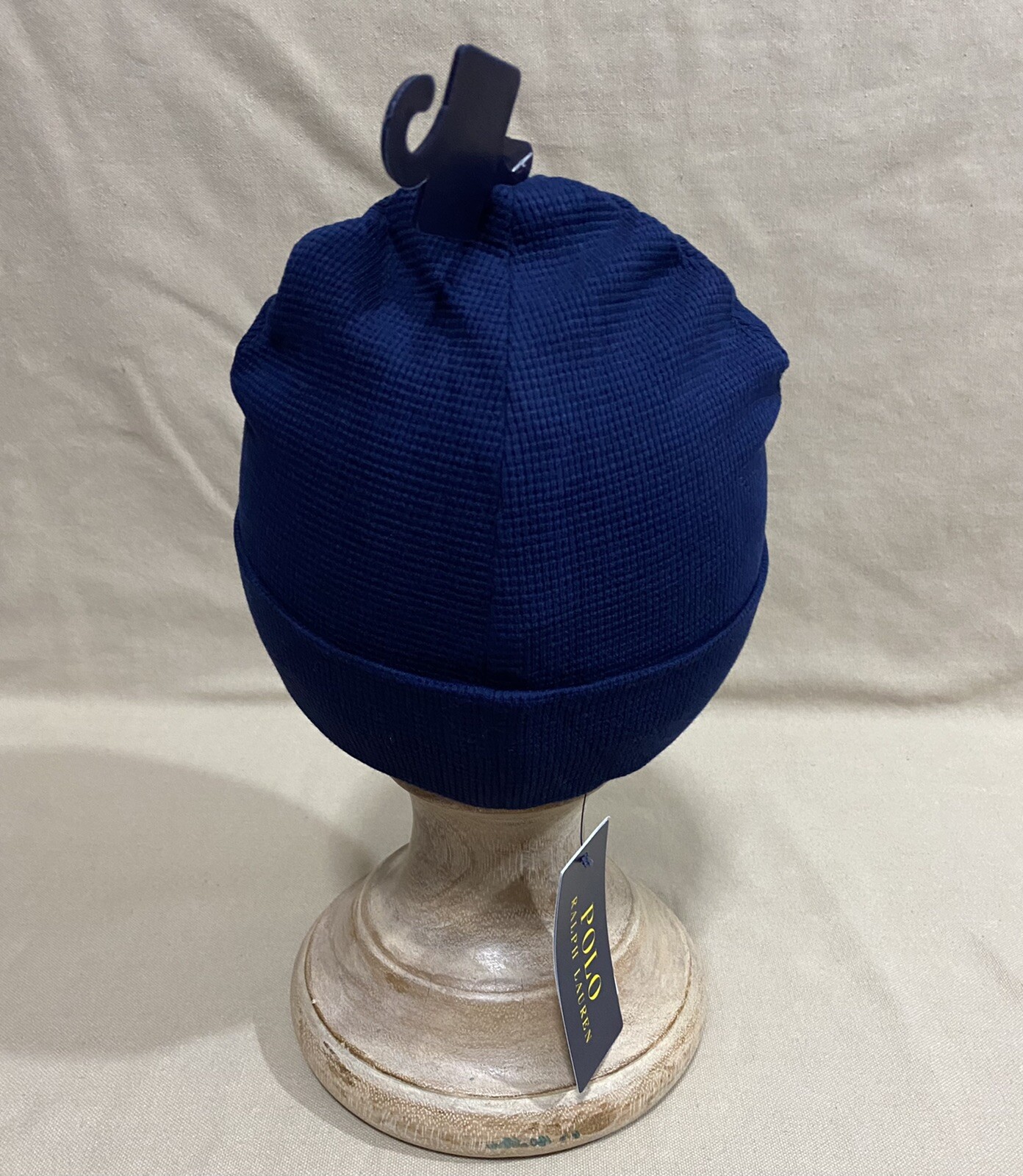 PONY Polo Ralph Lauren Uomo Cappello Berretto Termico Cotone Classico Skully Navy Taglia Unica
