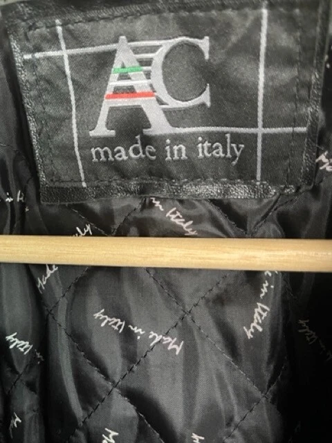 Chaqueta de cuero para hombre AC colección de lujo talla L ITALIA CREMALLERA NEGRA Foto 4 de 4