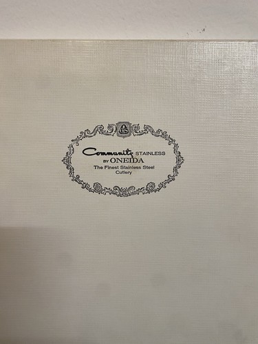 Juego de cubiertos vintage de 12 piezas de cantata satinada de acero inoxidable para la comunidad Oneida - Imagen 13 de 16