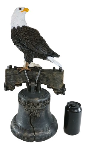 Ebros Independence Day American Patriotic Glory Bald Eagle Liberty Bell Statue - Picture 2 of 10