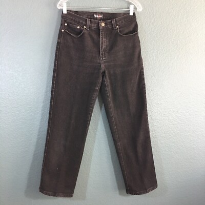 Style Women's Straight Leg Denim Jeans, Black, Size 6S