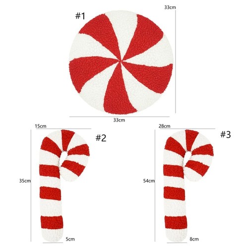 Christmas Candy Cane Plush Pillow Cushion Stuffed Toys Throw Pillow House Decor' - Picture 2 of 17